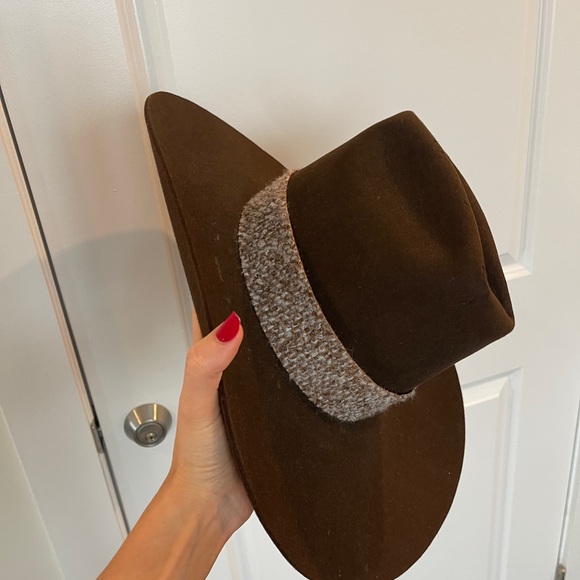 Vintage Stetson hat tall brim dark brown cowboy hat - Picture 2 of 10